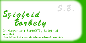 szigfrid borbely business card